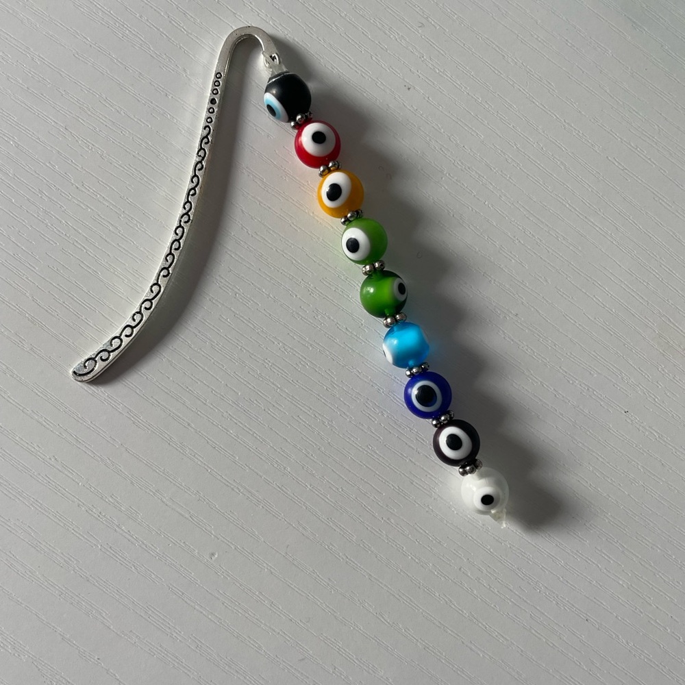 Handmade Colorful Evil Eye Beaded Bookmark